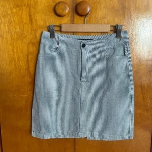 Blue/White Striped Mini Skirt